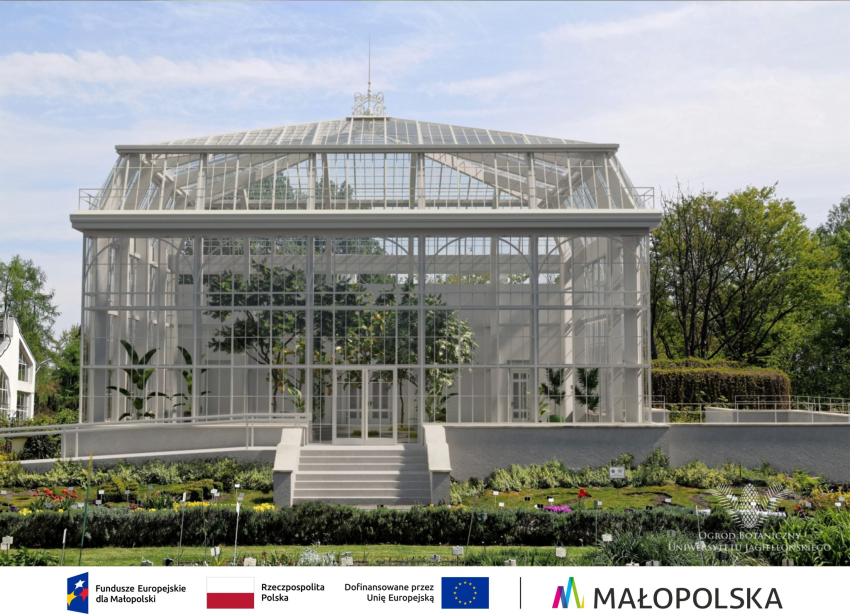 Budynek szklarni w Ogrodzie Botanicznym.