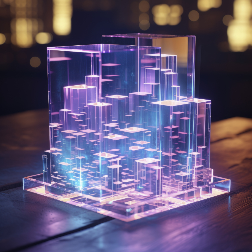 Hologram 3D nowoczesnego budynku
