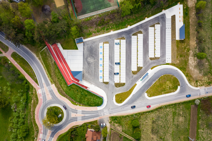 Park&Ride z lotu ptaka.