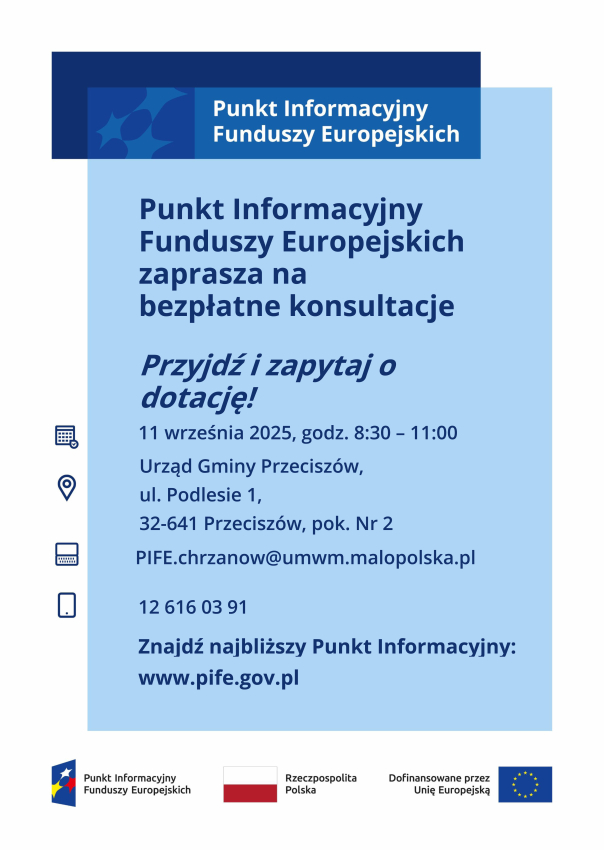 Plakat z informacją o MPI