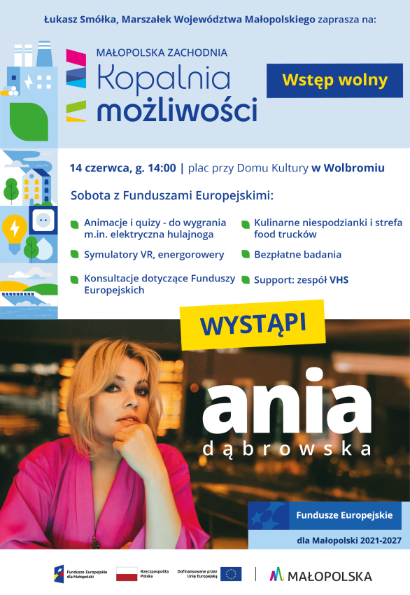 Plakat wydarzenia plenerowego z cyklu Małopolska Zachodnia - Kopalnia możliwości