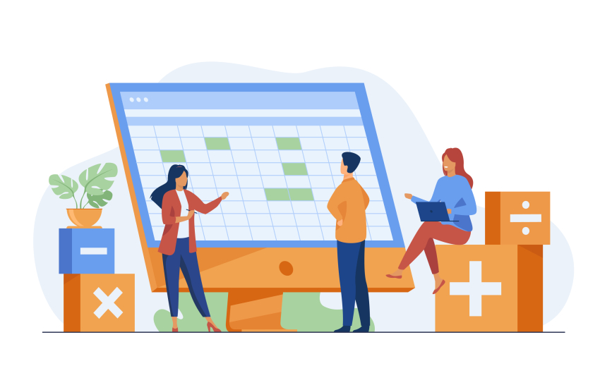 Grafika spotkania biznesowego.