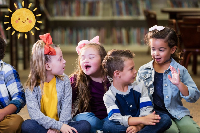 Grupka dzieci przedszkolnych.