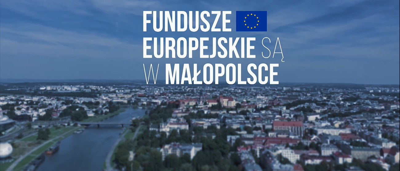 Grafika do spotu Fundusze Europejskie są w Małopolsce