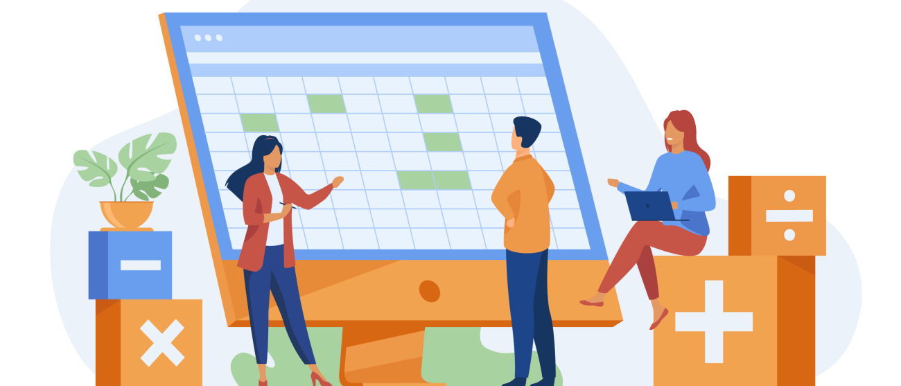 Grafika spotkania biznesowego.