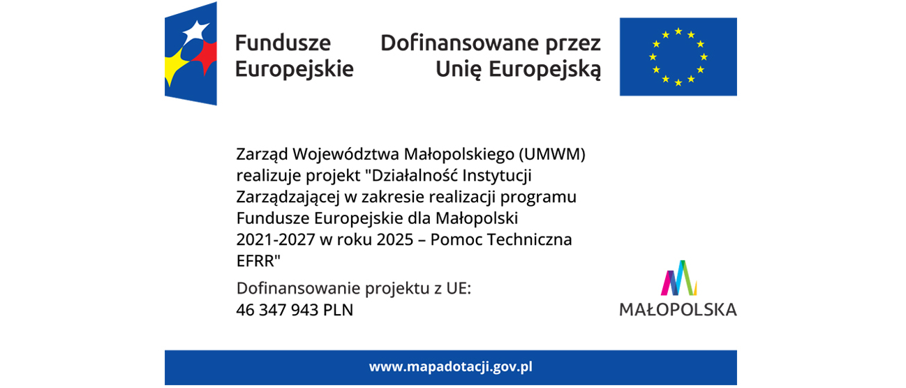 Plakat z informacją o projekcie.