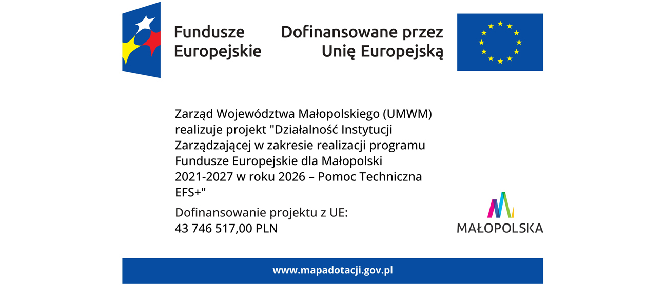 Plakat z informacją o projekcie.