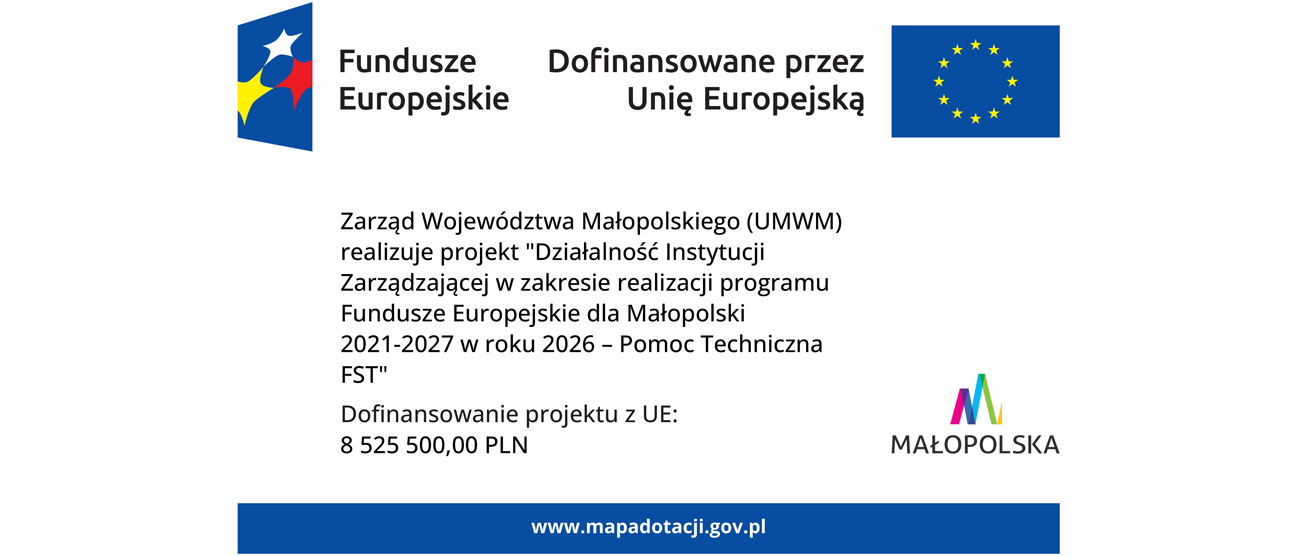 Plakat z informacją o projekcie.