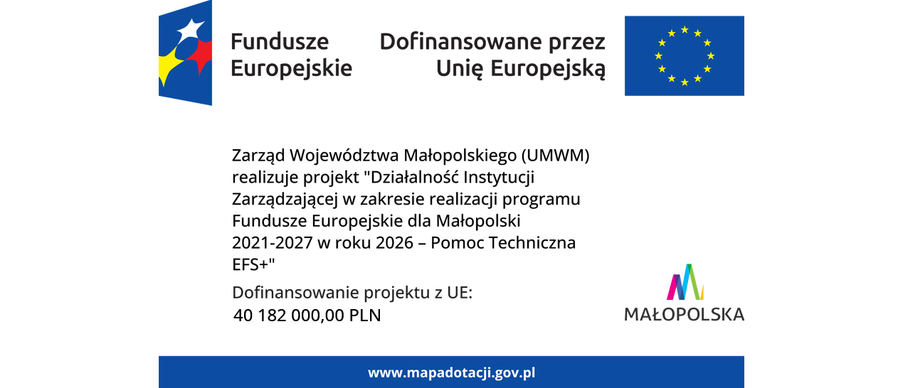 Plakat z informacją o projekcie.