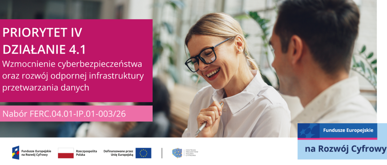 Grafika ilustracyjna naboru Wzmocnienie cyberbezpieczeństwa oraz rozwój odpornej infrastruktury przetwarzania danych
