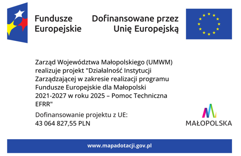 Plakat z informacją o projekcie.