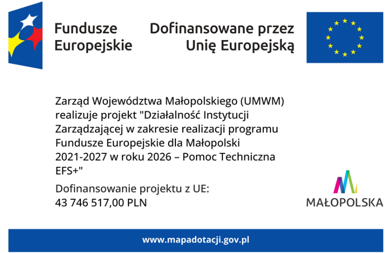 Plakat z informacją o projekcie.