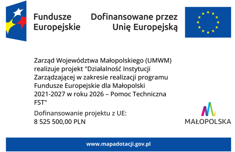Plakat z informacją o projekcie.