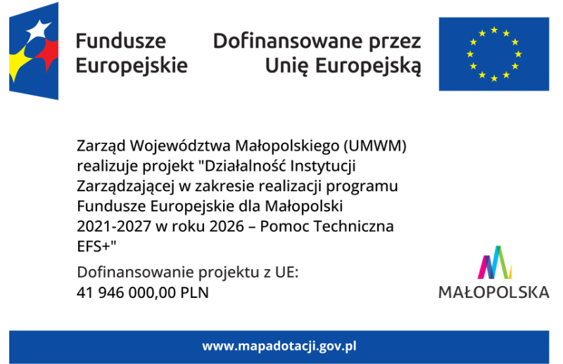 Plakat z informacją o projekcie.