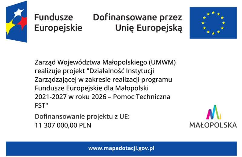 Plakat z informacją o projekcie.